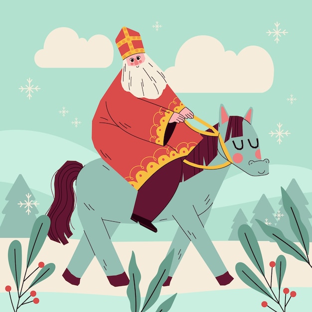 Flat sinterklaas illustration