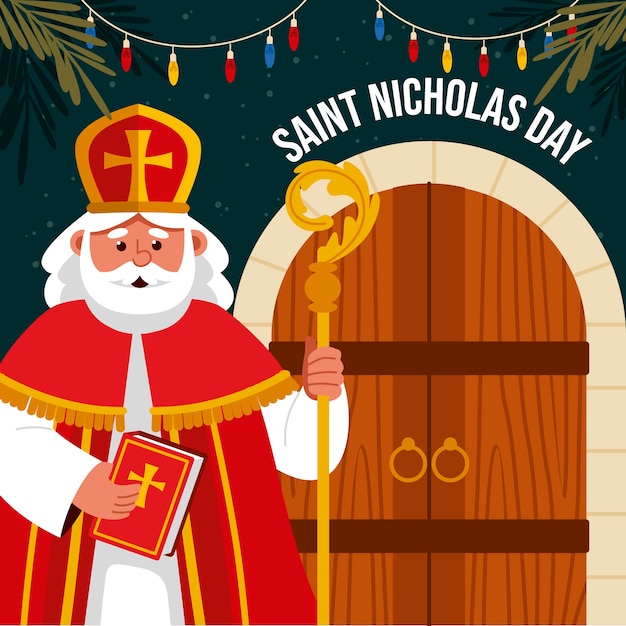 Free vector flat sinterklaas illustration