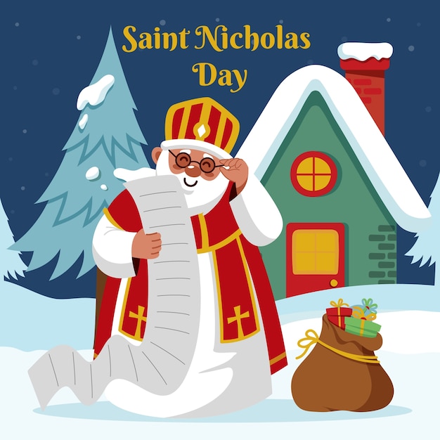 Free vector flat sinterklaas illustration