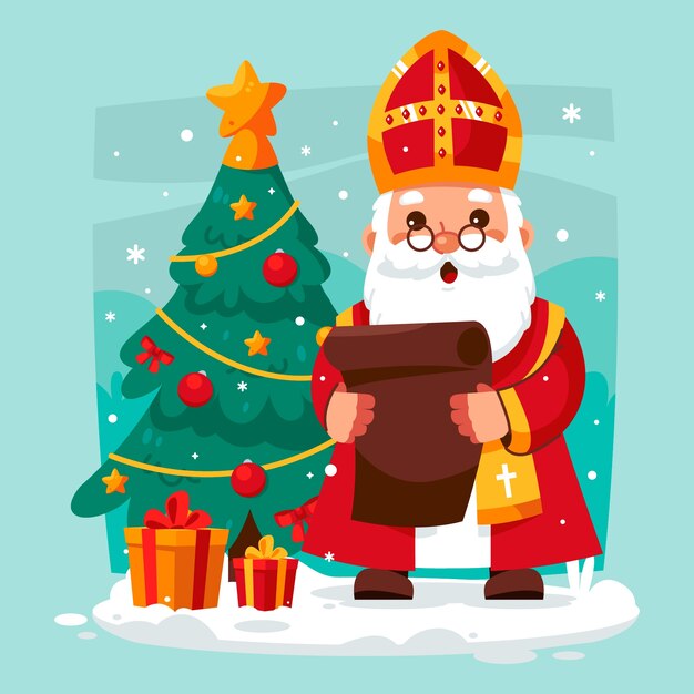 Flat sinterklaas illustration