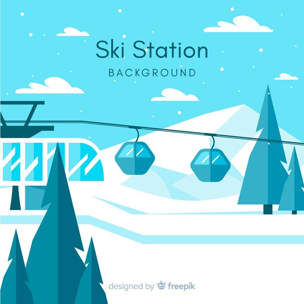 Flat ski station 