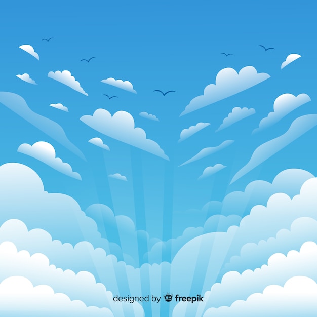 Бесплатное векторное изображение Плоский фон неба