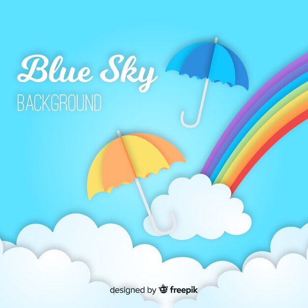 Flat sky with rainbow background