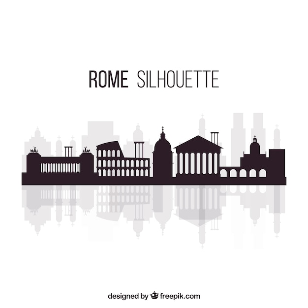 Free vector flat skyline of rome