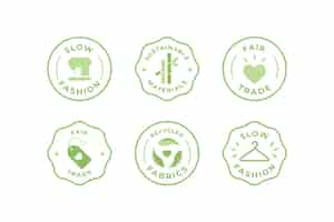 Vettore gratuito collezione di badge flat slow fashion