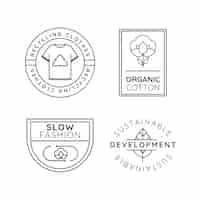 Free vector flat slow fashion badge pack