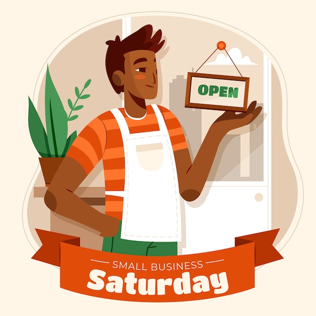 Free vector flat small business saturday illustration