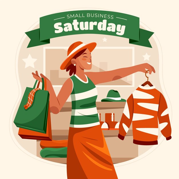 Flat small business saturday illustration