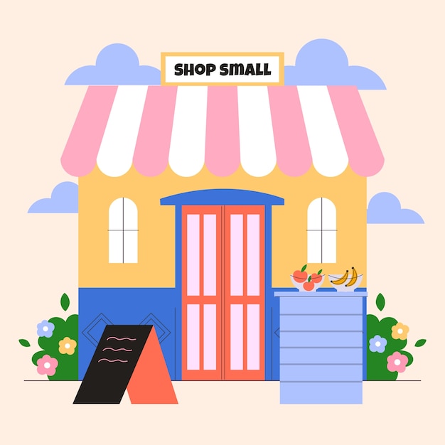 Free vector flat small business saturday illustration