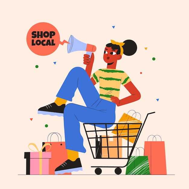 Free vector flat small business saturday illustration