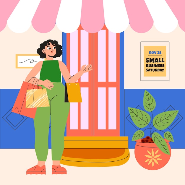 Free vector flat small business saturday illustration