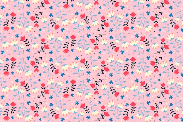 Free vector flat small flowers pattern