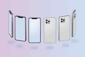 Free vector flat smartphone in different perspectives