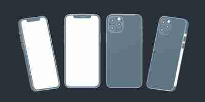 Free vector flat smartphone in different perspectives