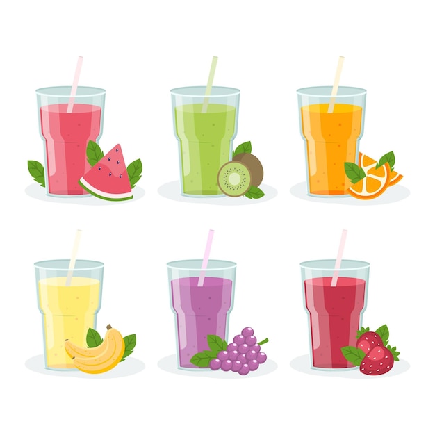 Flat smoothies in blender glass