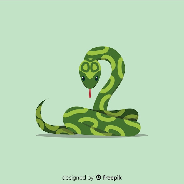 Бесплатное векторное изображение Плоский змеиный фон
