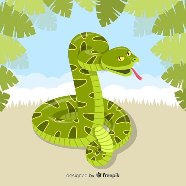 Free vector flat snake background