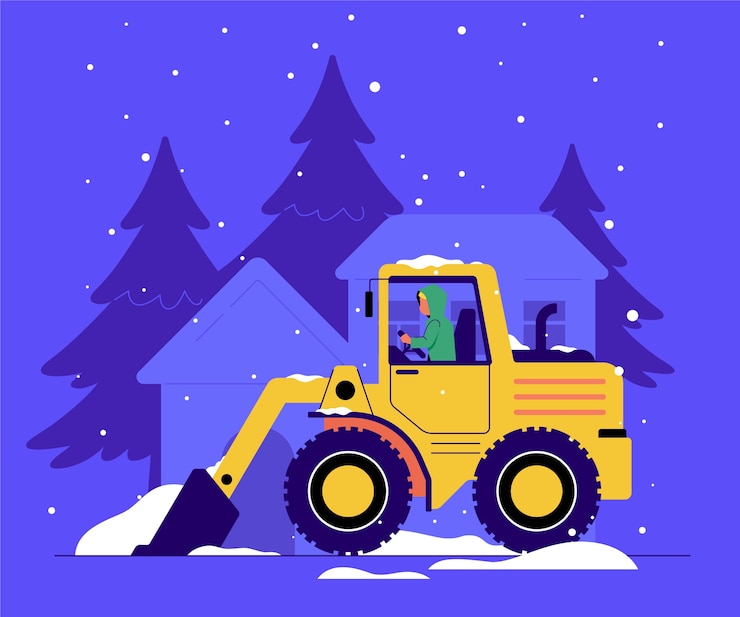 Free Vector flat snow plow illustration