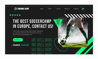 Free vector flat soccer landing page template