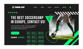 Free vector flat soccer landing page template