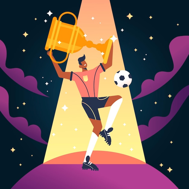 Free vector flat soccer league final illustration