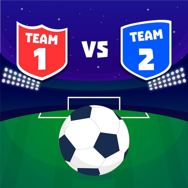 Flat soccer league final illustration