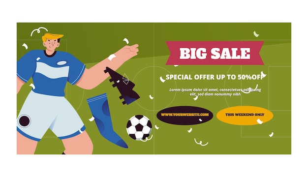 Free vector flat soccer sale background