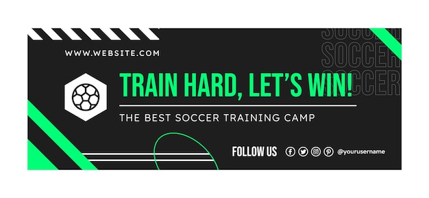 Flat soccer social media cover template