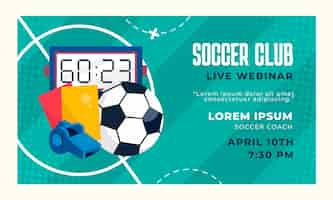 Free vector flat soccer webinar template