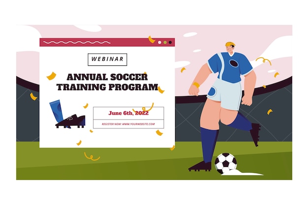 Free vector flat soccer webinar