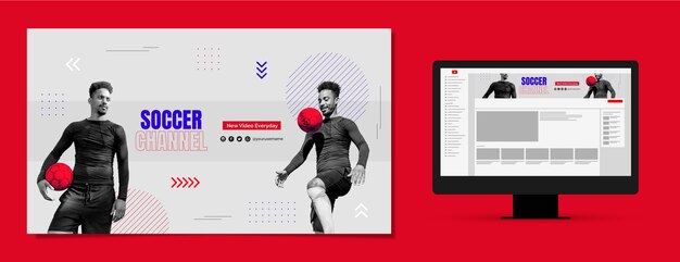 flat soccer youtube channel art