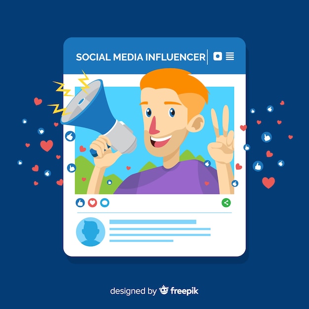 Free vector flat social influencer