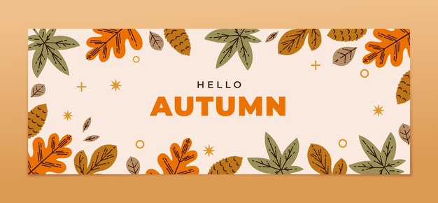 flat social media cover template for autumn celebration