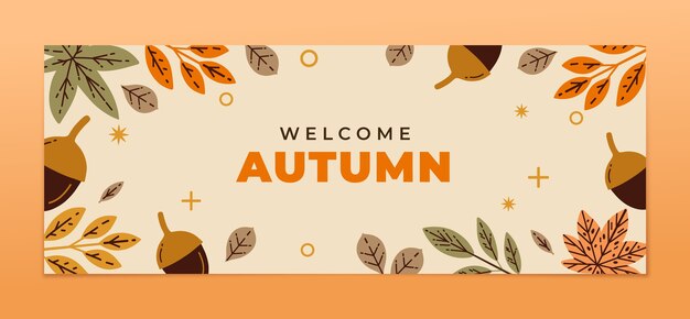 Flat social media cover template for autumn celebration