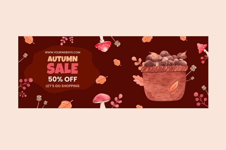 Free Vector flat social media cover template for autumn celebration