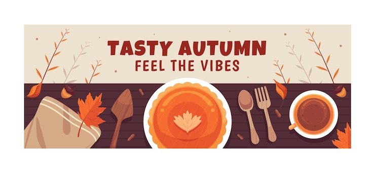 Free Vector flat social media cover template for autumn season celebration