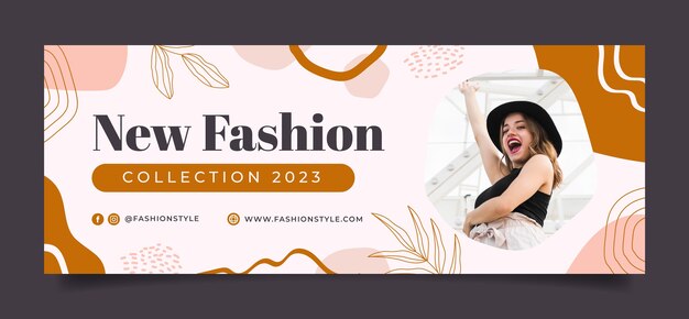 Flat social media cover template for fashion for flowers