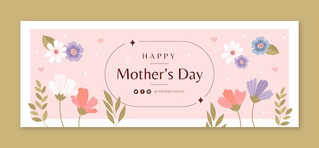 Flat social media cover template for mother's day celebration