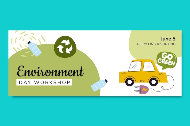 Free vector flat social media cover template for world environment day celebration