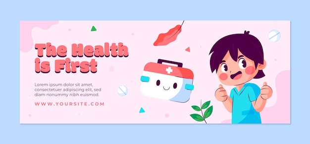 Free vector flat social media cover template for world health day celebration