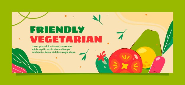 Flat social media cover template for world vegetarian day