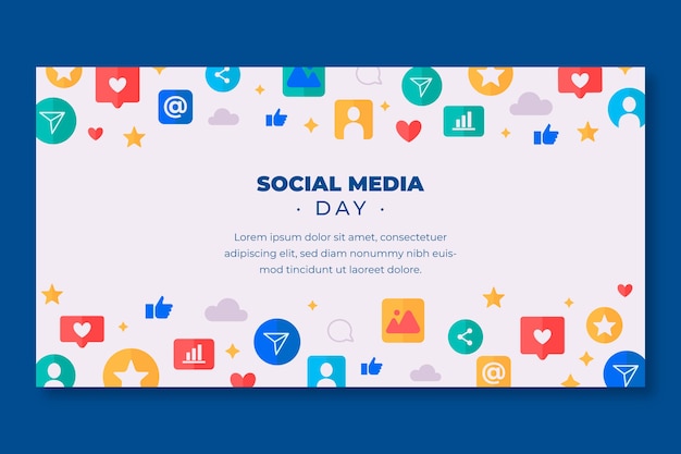 Free vector flat social media day social media post template