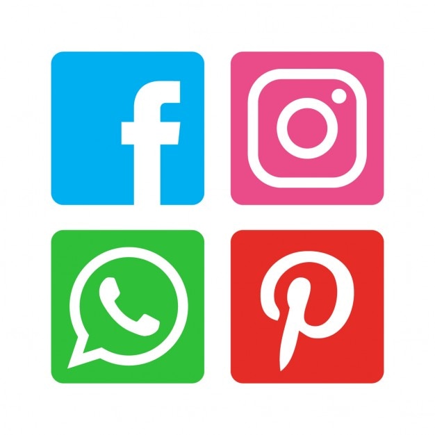 Free vector flat social media icon pack