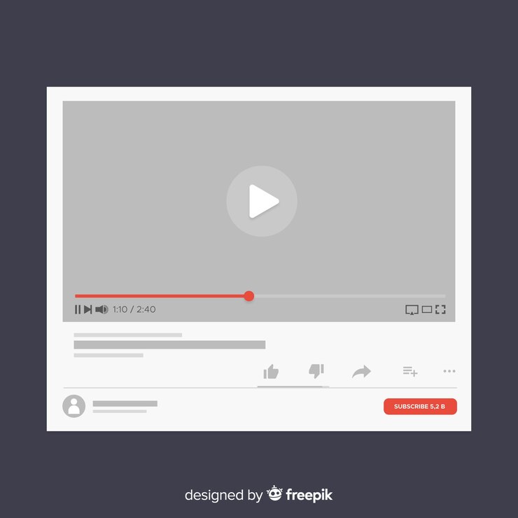 무료 Vector 플랫 소셜 미디어 멀티미디어 플레이어 템플릿