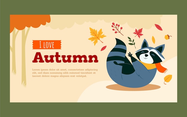 Free vector flat social media post template for autumn celebration