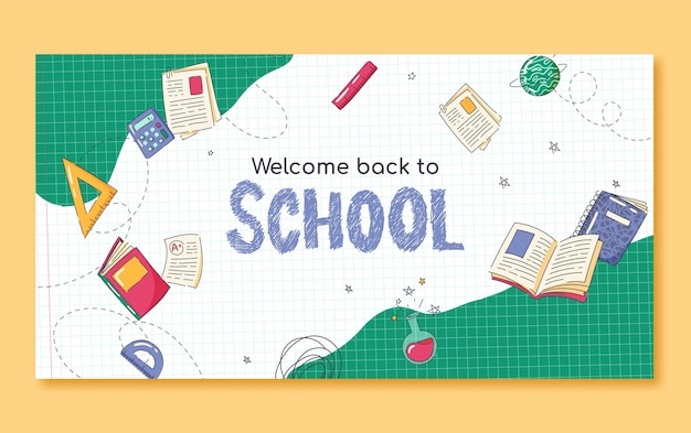 Free vector flat social media post template for back to school season