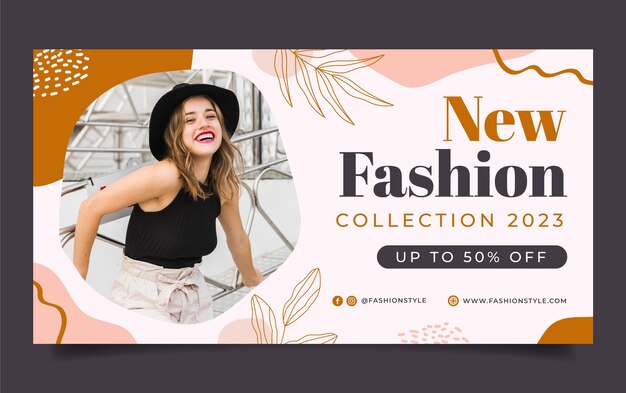 Flat social media post template for fashion for flowers