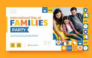 Free vector flat social media post template for international day of families celebration