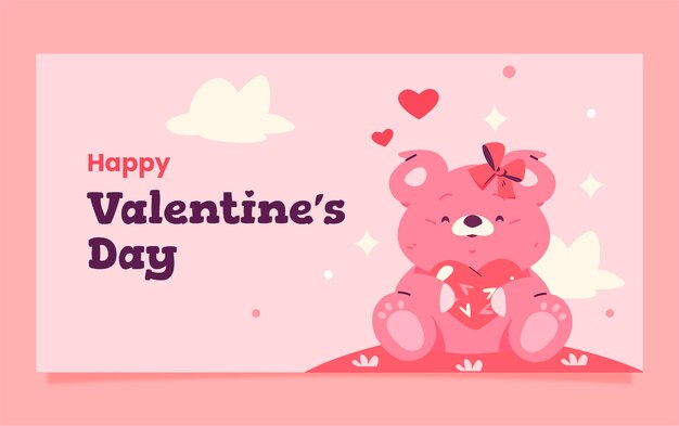 Free vector flat social media post template for valentines day celebration