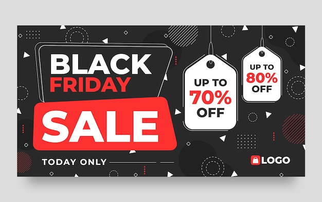 Flat social media promo template for black friday sale